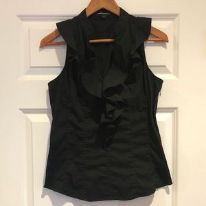 Express Black Sleeveless Ruffle Top